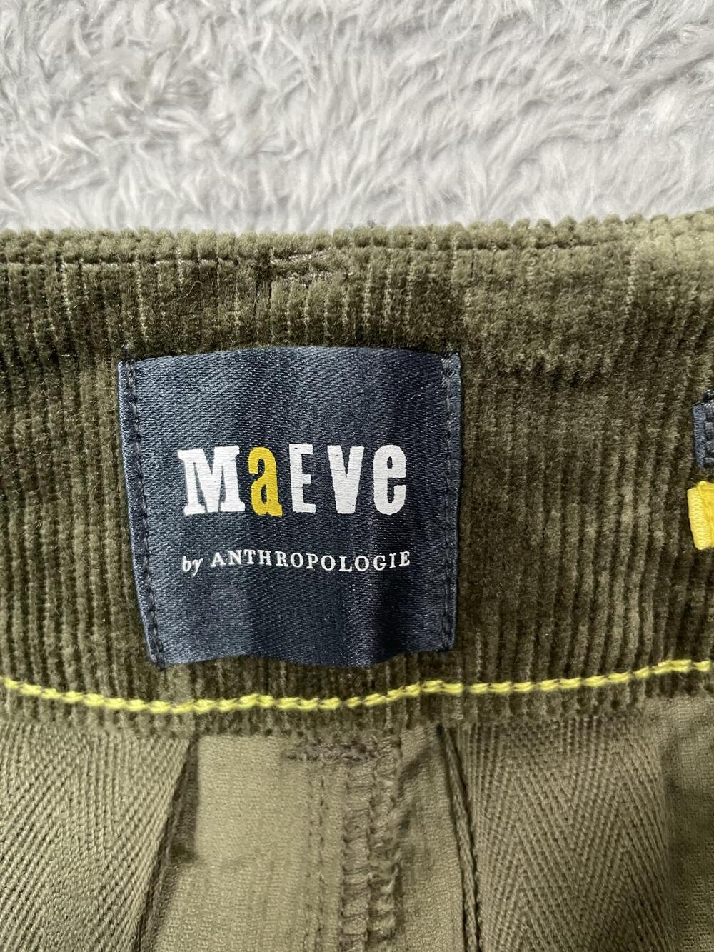 Maeve Anthropologie Pants Womens 25 Brown/Green Corduroy Straight Leg Chino - Picture 9 of 13